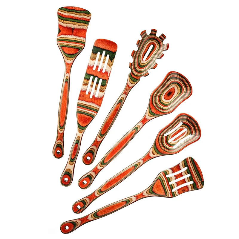 Kitchen Pakkawood Wooden Spoons For Cooking Nonstick Pakkawood Serving Utensils Set Salad Servers Set Cooking Utensils Set