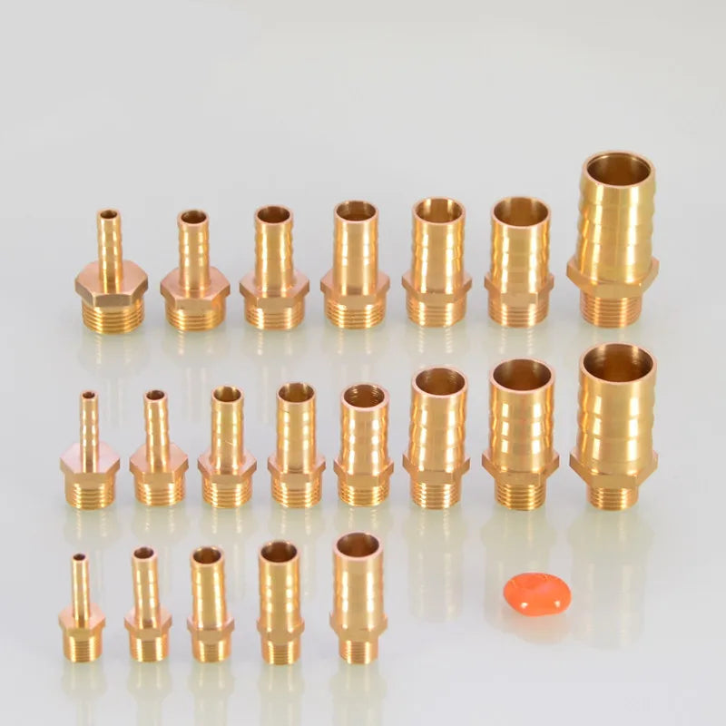 Brass Pipe Fitting 6/8/10/12/14/16mm Hose Barb Tail 1/8" 3/8" 1/4" BSP Male Connector Joint Copper Coupler Adapter