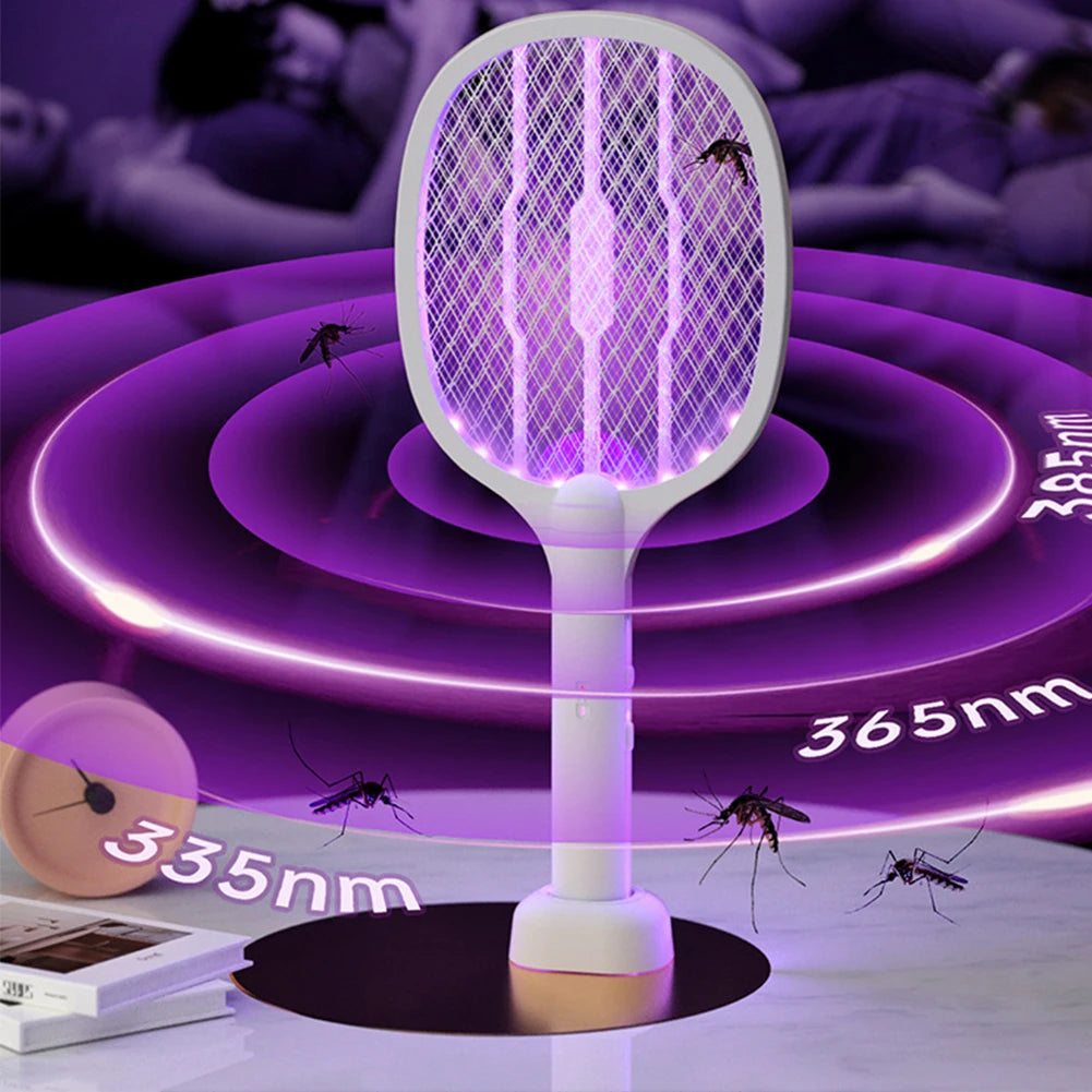 2 in 1 Multi functional Bug Zapper Racket USB Rechargeable Mosquito Killer Safe Electric Mosquito Swatter Pest Control Supplies