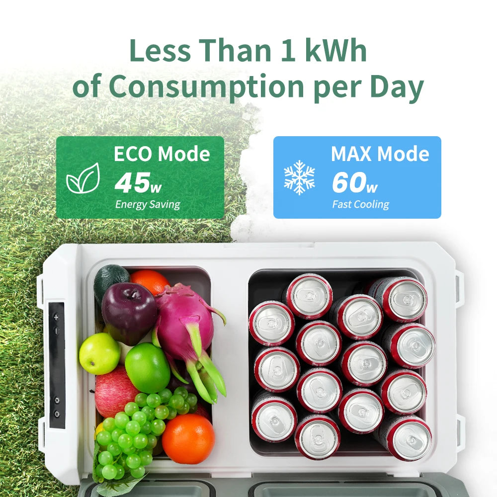 Alpicool QX 25L 30L 40L Portable Refrigerator 12/24V DC 100-240V AC Fridge Freezer Dual Zone 12V Compressor Cooler for Camping