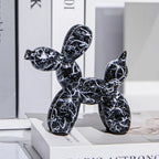 2025 Balloon Dog Home Decor Animals Figurine Ceramic Cute Statue Art Sculpture Craftwork Black With Line Boy Room Decoration