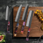 1-4 PCS Kitchen Knives Set Hand Forged 67 layers Damascus Steel Japanese Chef Knife Santoku Utility Cooking Tools Solidified