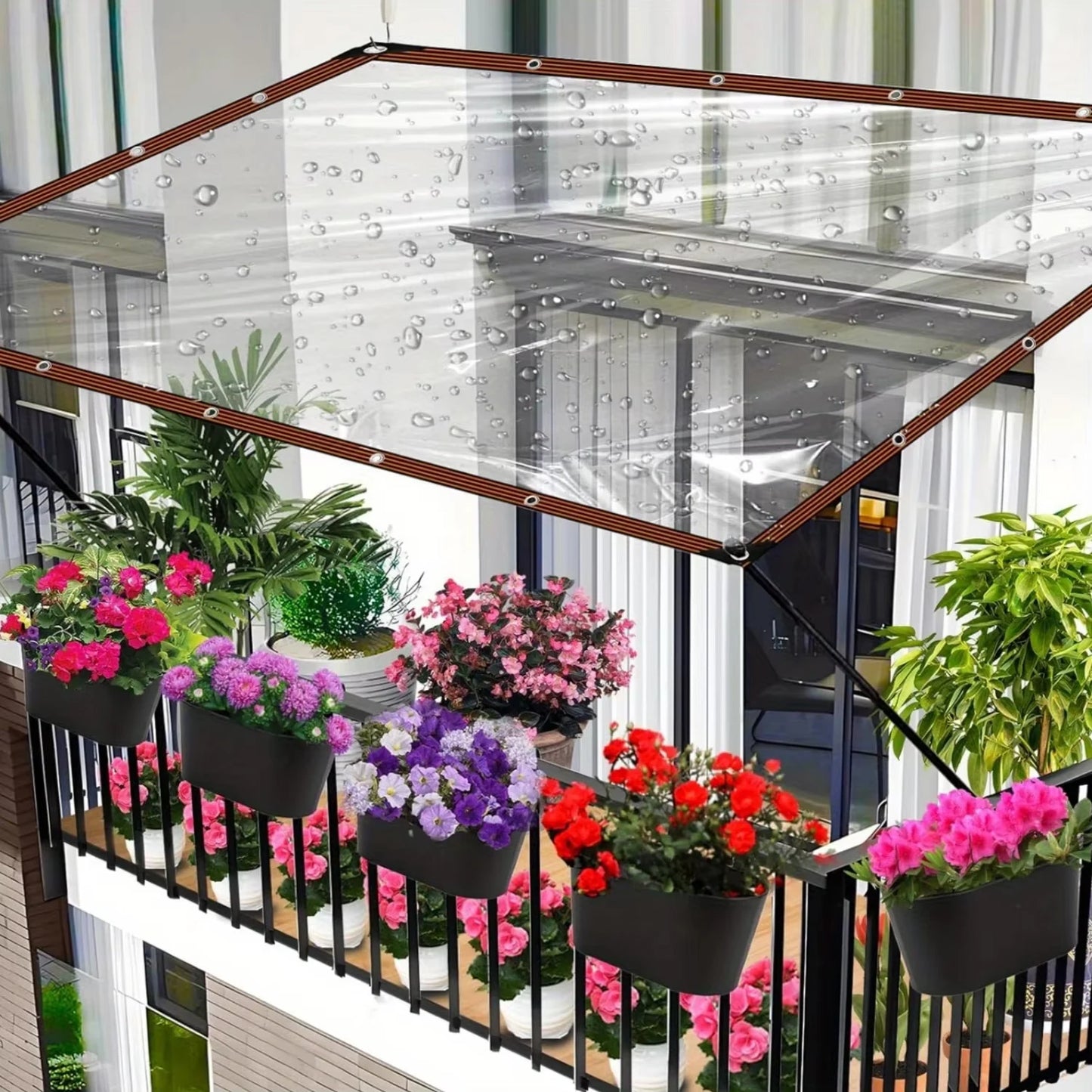 Outdoor waterproof awning, transparent plastic film, rainproof cold insulation transparent cloth