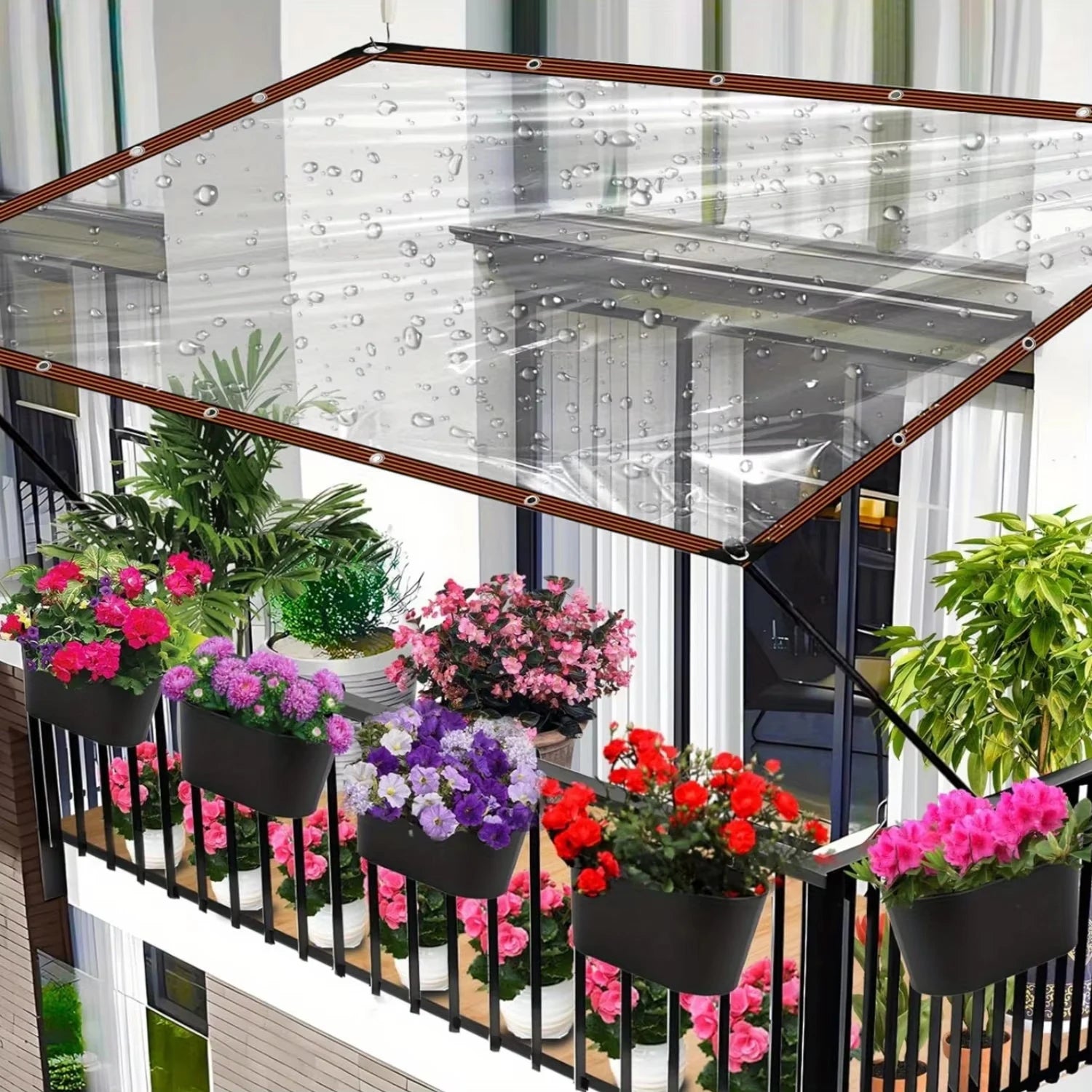 Outdoor waterproof awning, transparent plastic film, rainproof cold insulation transparent cloth