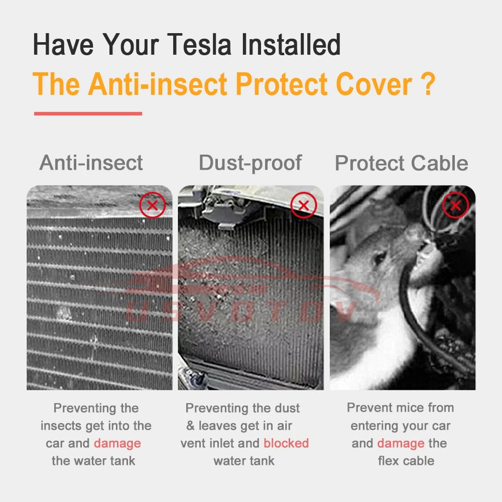 For Tesla Model 3 Y Juniper 2025-2021 Lower Bumper Anti Insect Net Anti-dustproof Air Vent Grille Cover Insect-proof Front Inlet