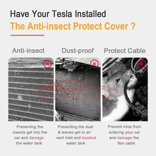 For Tesla Model 3 Y Juniper 2025-2021 Lower Bumper Anti Insect Net Anti-dustproof Air Vent Grille Cover Insect-proof Front Inlet