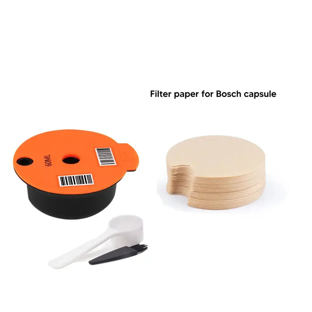 Coffee Capsule Pods for Bosch Tassimo Coffee Capsule Reusable Tassimo Pods Refillable Coffee Filters Pod with Silicone Lid Cap