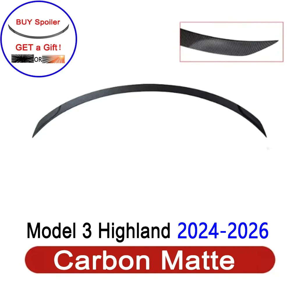 Spoiler for Tesla Model 3 Highland 2026 Accessories ABS Tail Wing New Design Lower Wind Resistance Ludicrous Auto Exterior Parts