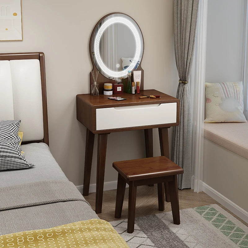 Nordic solid wood dresser 60cm small apartment bedroom modern simple makeup table light luxury dresser storage cabinet