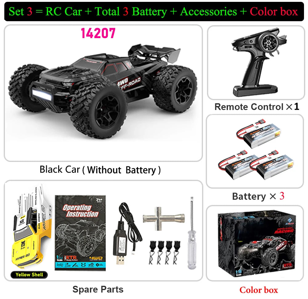 Hyper Go MJX 14207 14208 1/14 4WD 2.4G RC Car 55KM/H Brushless Drift Vehicle Racing Car Remote Control Car Off-Road Truck Toys