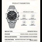 BINBOND B0161 Men's Luxury Luminous Waterproof Stainless Steel Watch