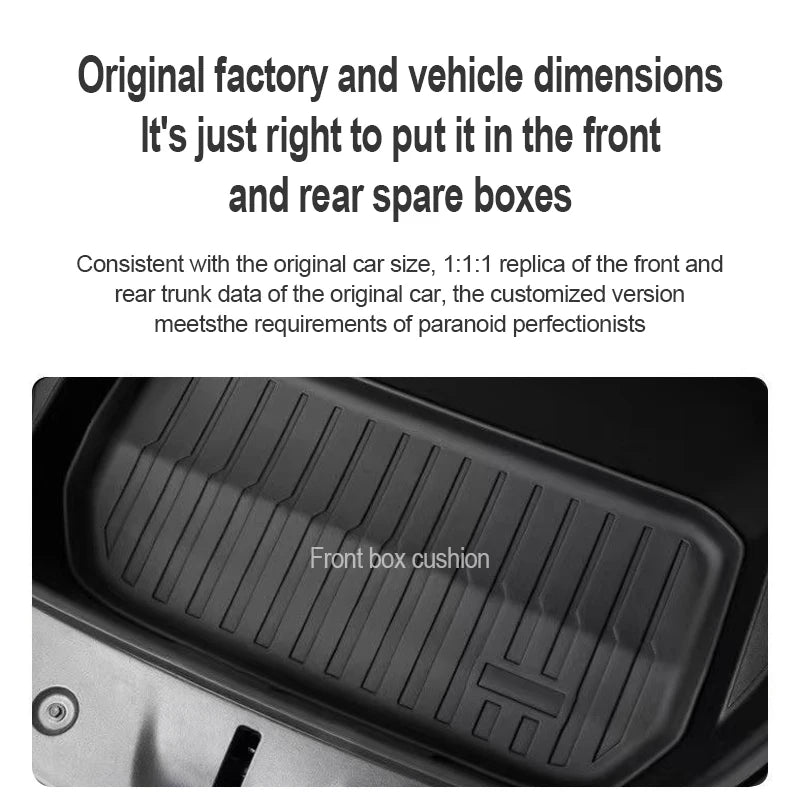 For Tesla Floor Mats Model Y Model 3 2024 Left Rudder Luggage Mat TPE waterproof Anti-Slip Set Floor Liner Mat