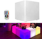 30 cm LED Leuchtwürfel Hocker Tisch RGB Farbwechsel Garten Leuchte Sitzhocker 16 RGB einstellbare Lichtfarben Stimmung Party