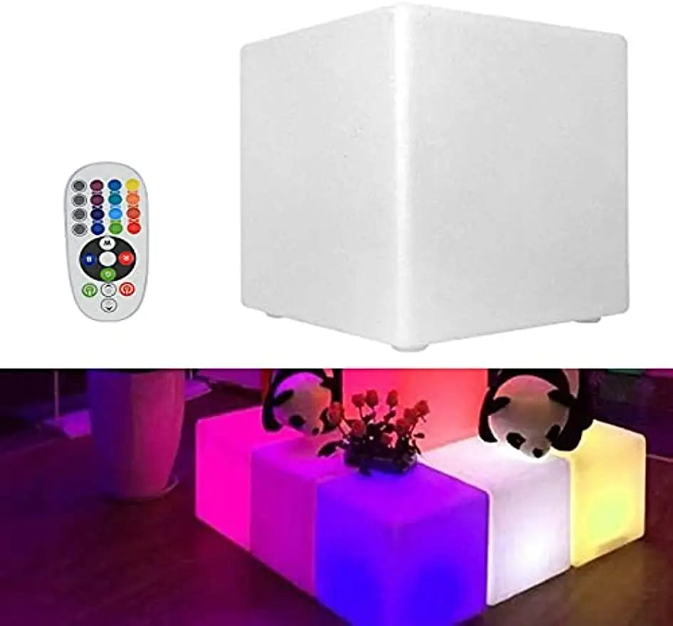 30 cm LED Leuchtwürfel Hocker Tisch RGB Farbwechsel Garten Leuchte Sitzhocker 16 RGB einstellbare Lichtfarben Stimmung Party