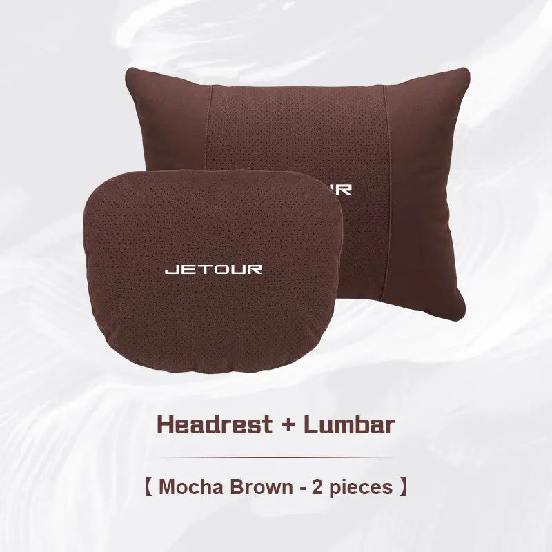For CHERY JETOUR t2 t3 X70 X70S X70M X90 PLUS X95 Car Headrest Lumbar Support Seat Neck Pillow Breathable Suede Pillow Accessory