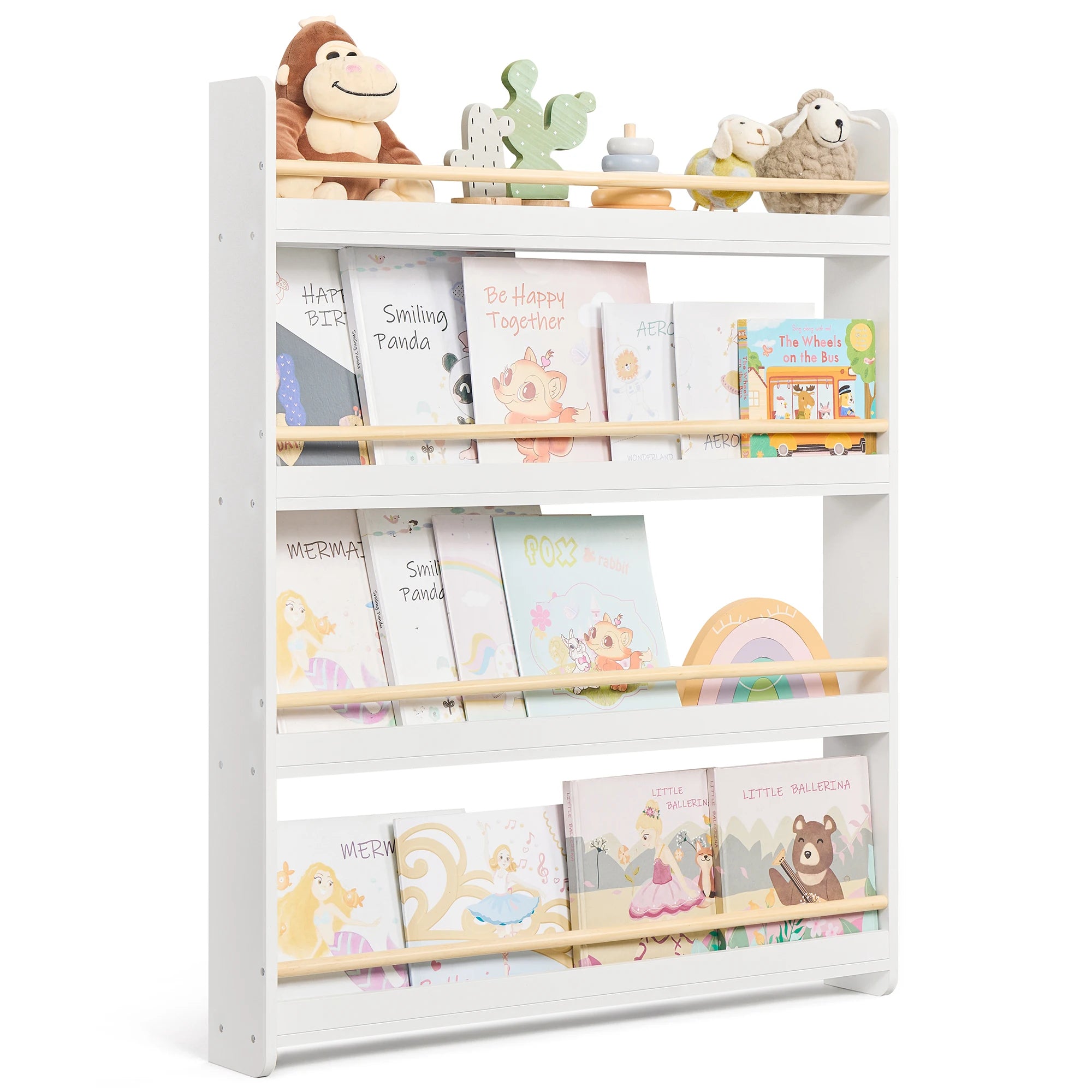 SONGMICS Children's Bookshelf 4 Level toys Shelf CHILDREN'S room Playroom