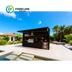 Customized Modular Outdoor Kitchen Island Trailer With Sink Storage Cabinet Backyard BBQ Cooking Station