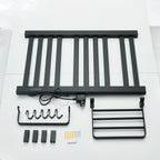Matte Black Bathroom Electric Heated Towel Rack with Digital Display Touch Thermostatic Dry Towel 304 Stainless Steel Heater