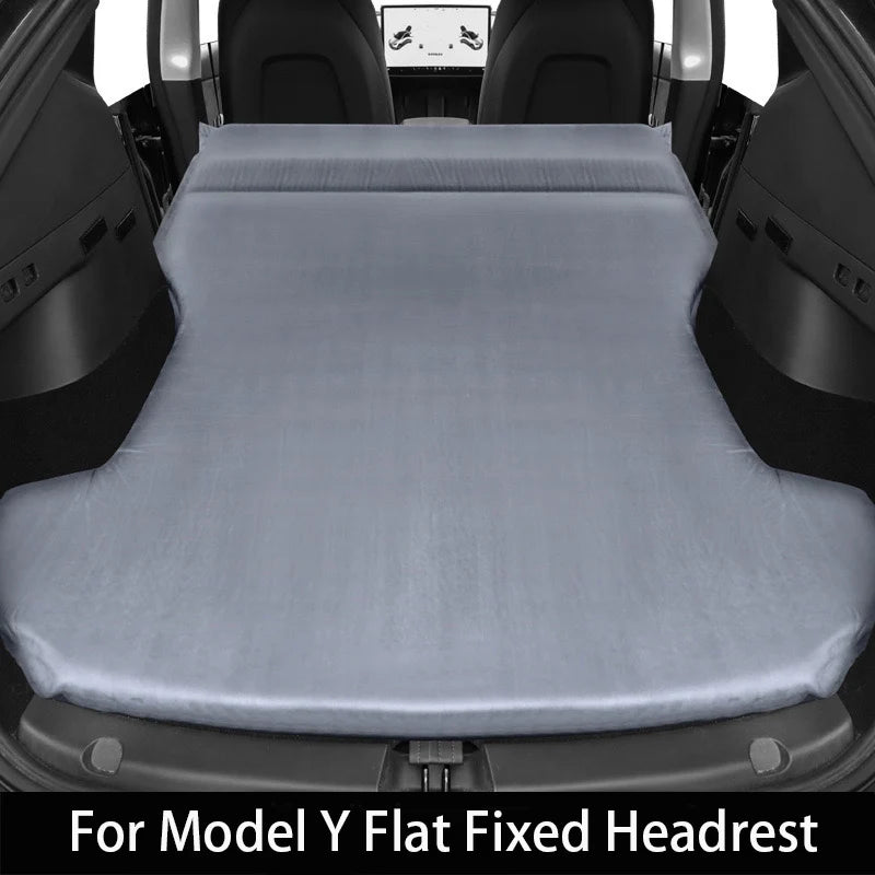 For Tesla Model 3 Model Y 2017-2025 Inflatable Air Mattress Outdoor Camping Inflatable Special Suede Fabric Car Travel Bed