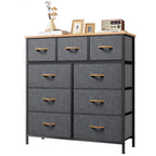 YITAHOME 9 Drawer Wide Fabric Dresser with Easy Pull Handles Sturdy Steel Frame for Bedroom Kids Room Closet Storage
