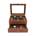 20 Slot Wooden Watches Display Box Case Jewelry Watch Storage Organizer