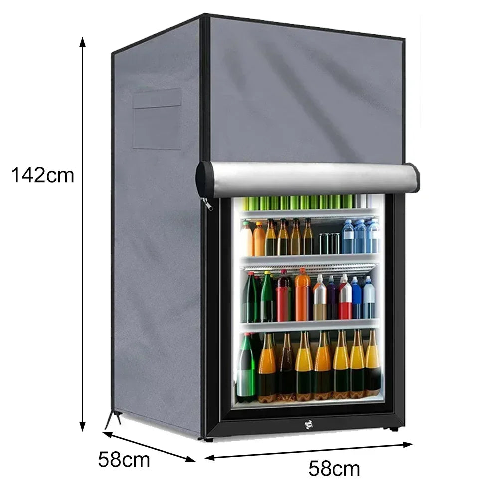 210D Oxford Cloth Outdoor Refrigerator Cover Outdoor Equipment Protection Convenient Storage Options Enhanced Airflow Design