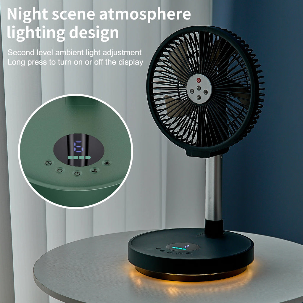 10 inches Remote control aluminum alloy folding fan outdoor home ultra