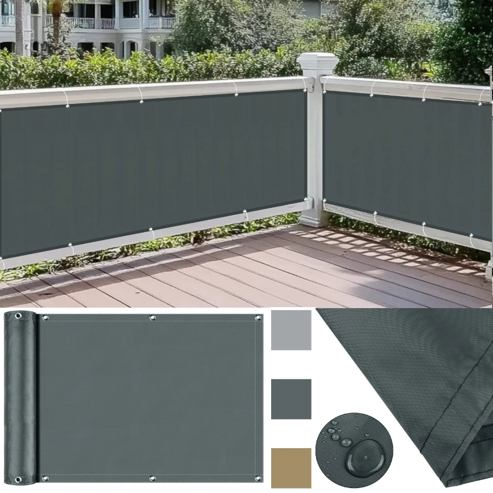 Balcony Privacy Shade Cloth Waterproof Fence Sunshade Netting 95% UV Protection for Garden Shelter Deck Porch Railing Pool Decor