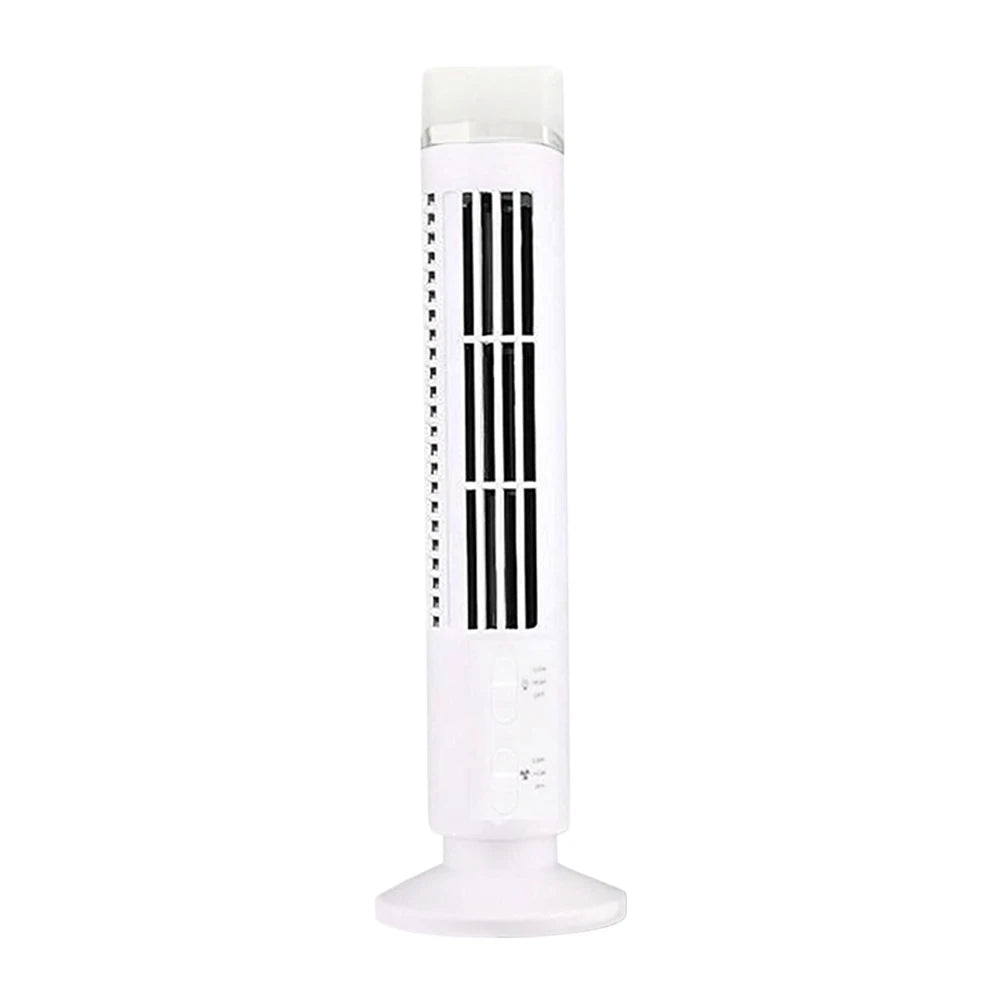 LED Tower Fan Bladeless Cooling Fan 2 Gear Speed Mini Vertical Conditi