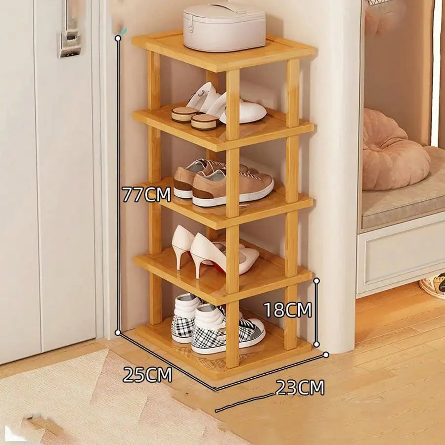 Multifunctional 6 Layers Shoes Rack Bamboo Shoe Cabinets Stackable Stand Shoes Storage Shelf Organizer For Entryway Livingroom