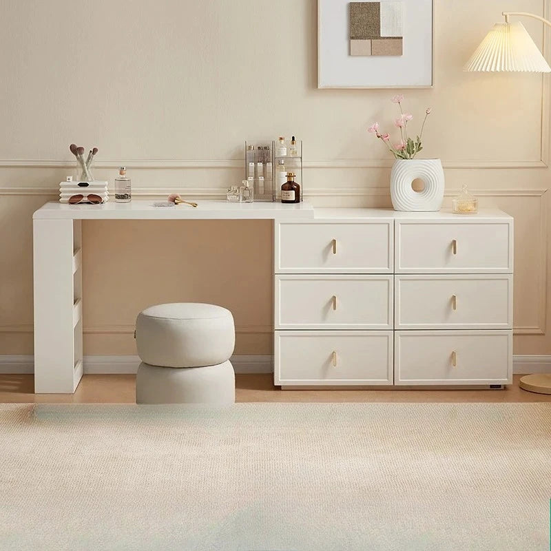 White Chest Drawers Makeup Vanities Unit Beauty Dressers Bedroom Table Desk Mirror Sink Hotel Bathroom Hairstyle Salon Furniture