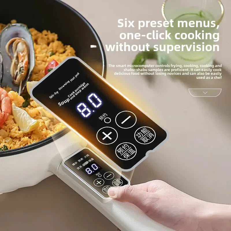 Large Capacity Multi-Functional Electrical Wok Cooker Stainless Steel Integrated Electrical Heating Pot Direct Manufacturer Sale
