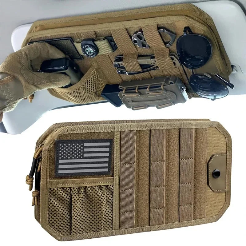 Car Sun Visor Organizer Universal Car Sunshade Storage Clip for Car Accessories Molle Hunting Gears Bag