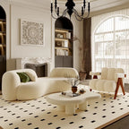 (VIP1) Cream style sofa modern simple living room small apartment reception lounge area fabric sofa
