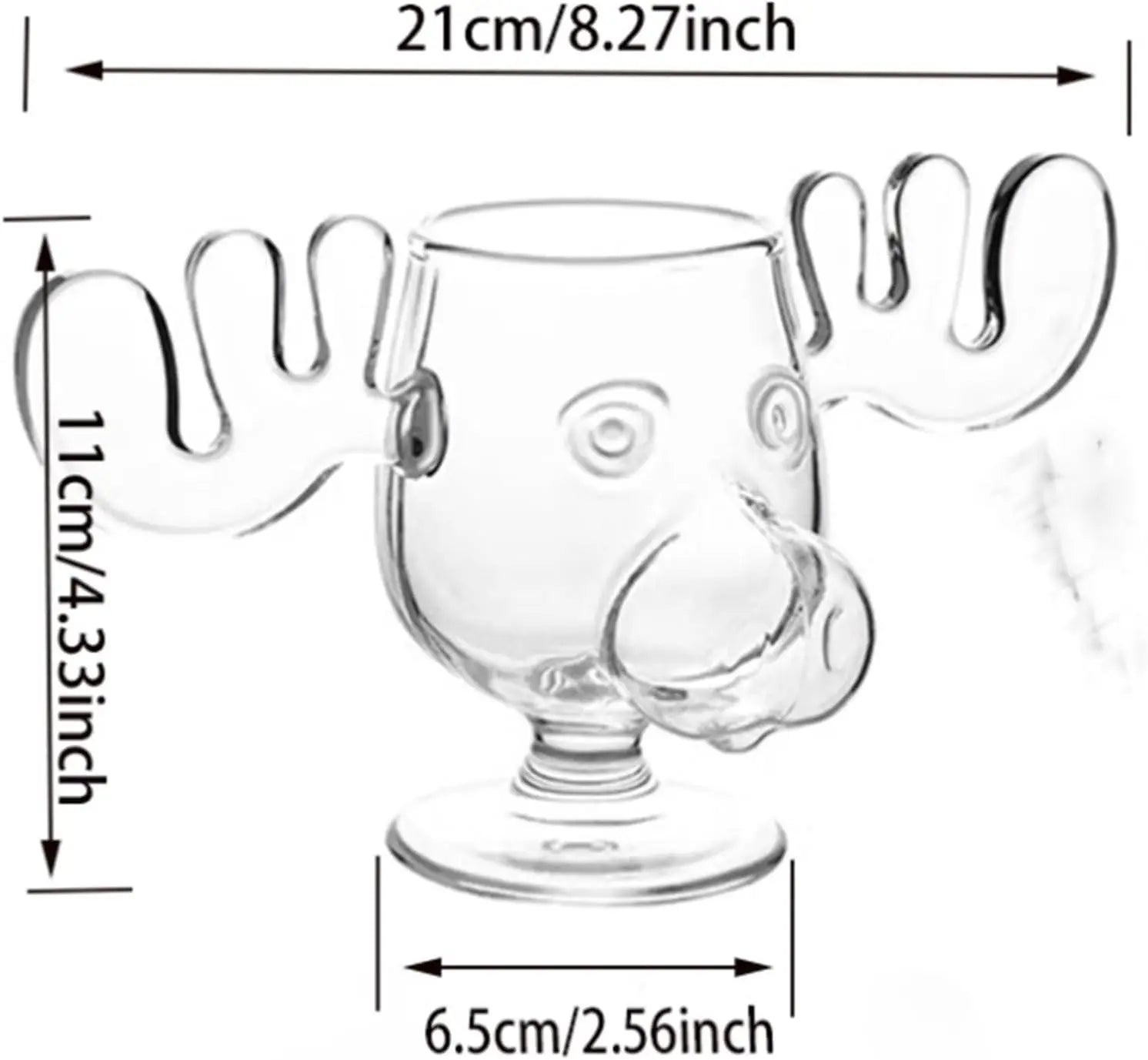 1-3Set 240ML Christmas Elk Glass Cup Cute Reindeer Clear Glass Mug Hot Cold Drink Cup Creative Moose Holiday Drinkware Decor