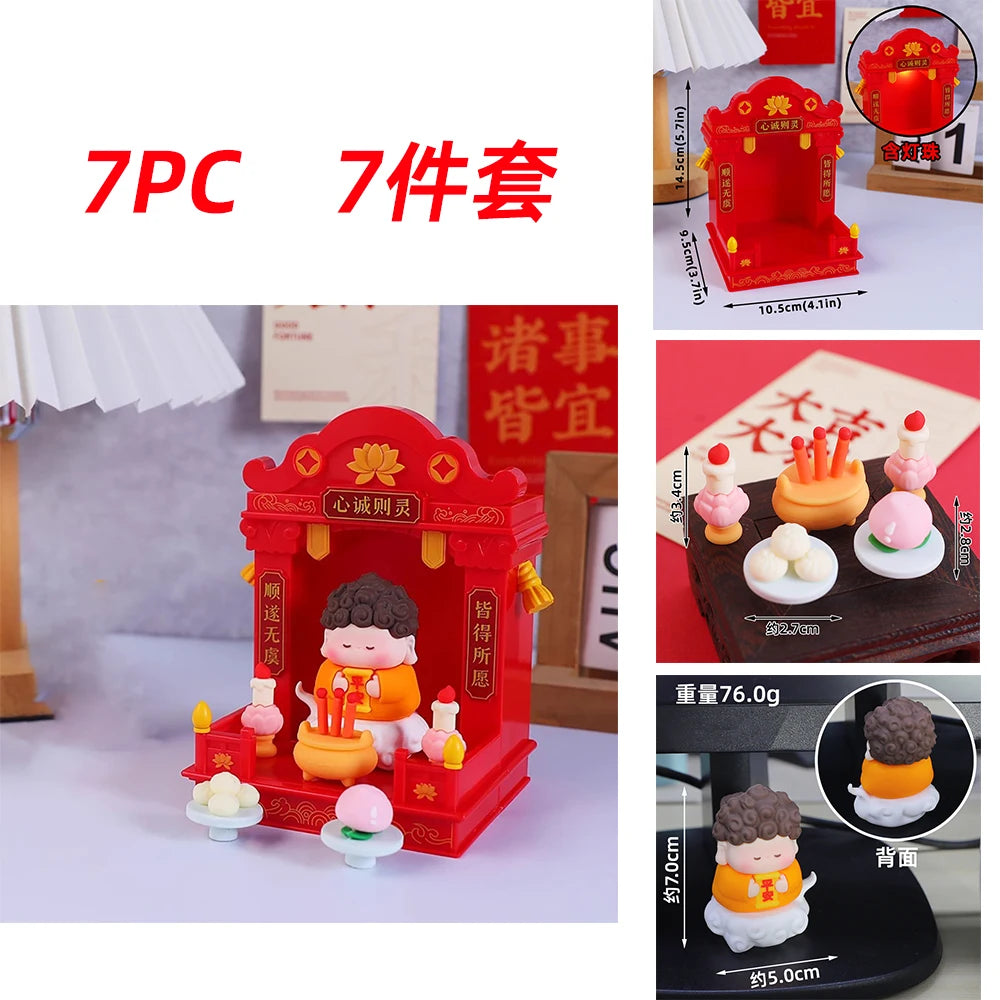 Chinese mini Fairy Ornaments Guanyin Desktop God of Wealth Mascot Crafts Buddha Shrine Entrance Decoration Car Ornaments