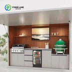 Customized Chic Compact Outdoor Kitchen Balcony Grilling Customizable Small Space Apartment Bbq With Storage Shelves