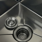 kitchen sink waterfall faucet honeycomb anti-scratch nano technology left drain Stainless Steel sinks 4 function kitchen faucet