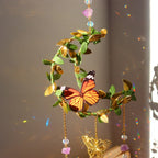 Crystals Wind Chime Star Moon Butterfly Hanging Ornament Sun Catcher Diamond Prisms Rainbow Maker Pendant Home Garden Decor