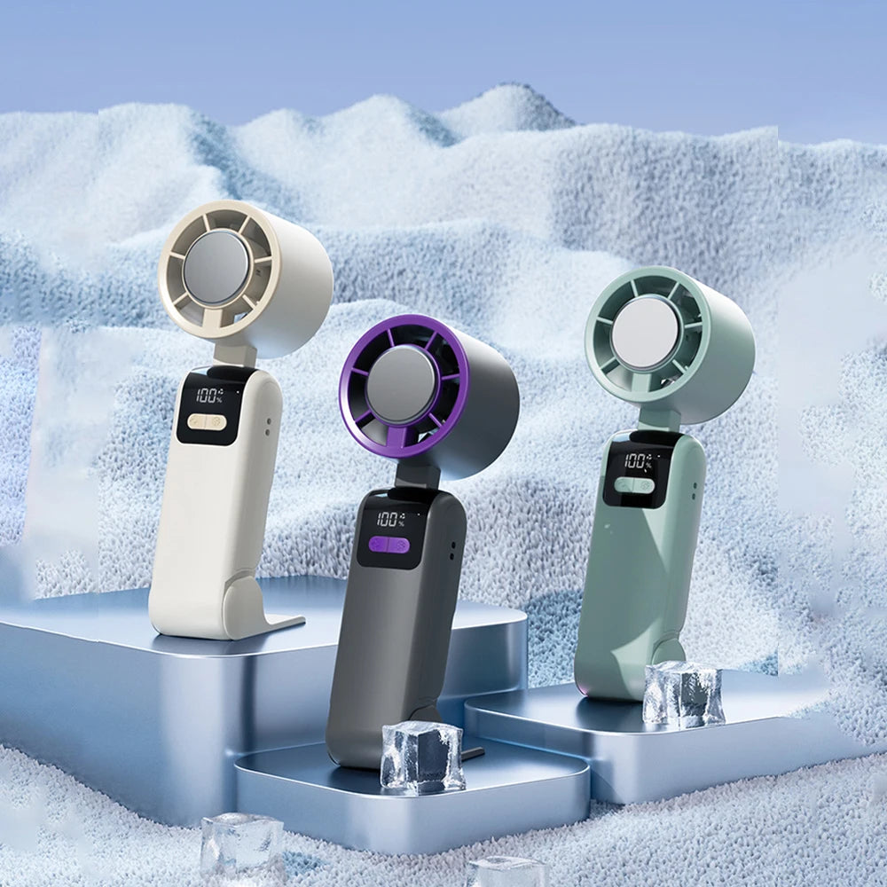 Portable Handheld Turbo Fan 1 199 Speed Rechargeable Personal Fan Ice