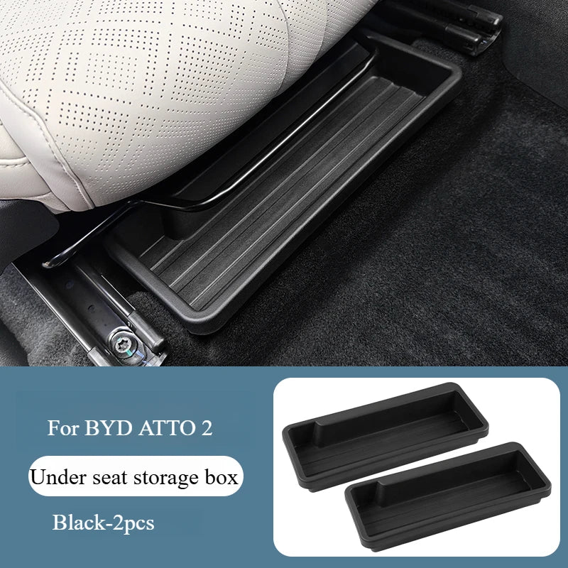 For BYD ATTO 2 Under-seat hidden Storage Armrest Box Co Pilot Center Console Storage Box Modified Car Modification Accessories