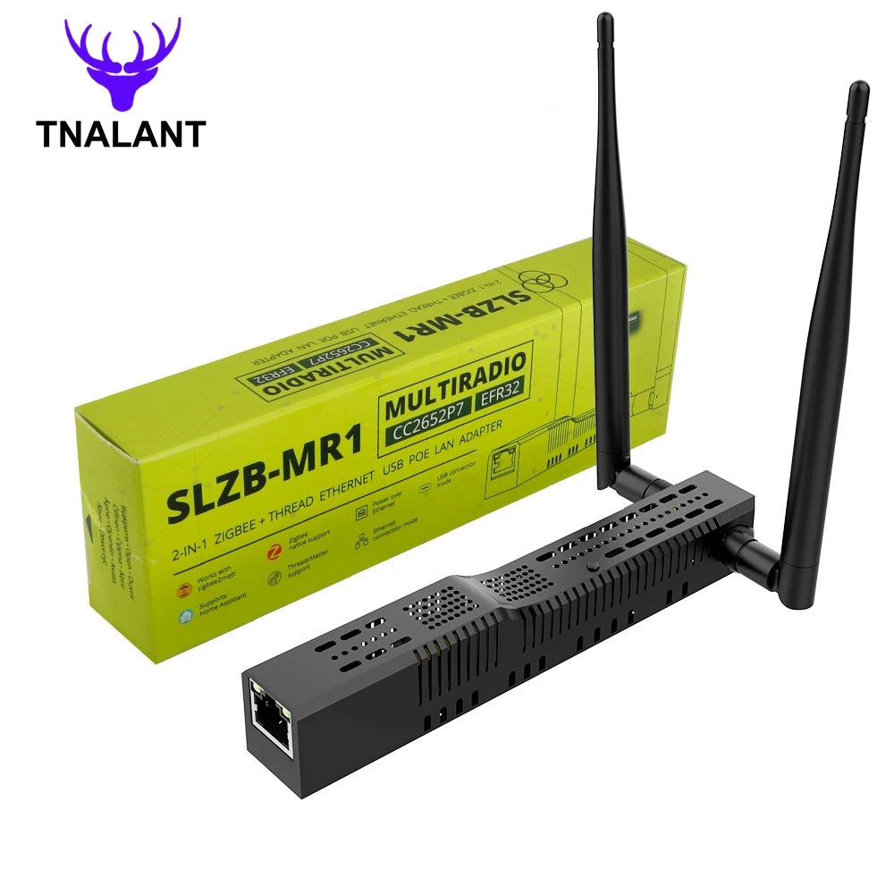 SLZB-MR1 Multiradio Zigbee3.0 Thread Coordinator with PoE Ethernet/USB/WiFi Bridge Compatible Zigbee2MQTT Home Assistant ZHA