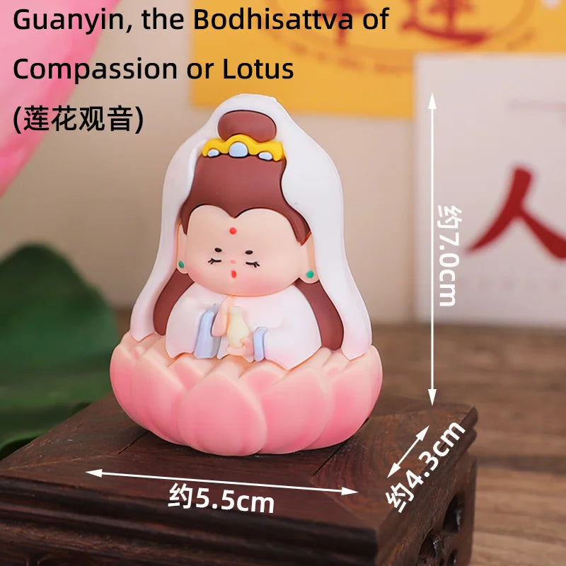 Chinese mini Fairy Ornaments Guanyin Desktop God of Wealth Mascot Crafts Buddha Shrine Entrance Decoration Car Ornaments