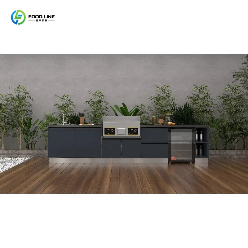 Customized Outdoor kitchen independent workbench waterproof environmentally friendly 304 stainless steel cabinet