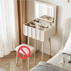 French Foldable Cover Dressing Table Simple Mini Storage Makeup Vanity Table with Mirror Modern Dressers for Bedroom Furniture