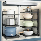 Multi-layer Kitchen Storage Racks Sewer Cabinet Layered Pot Rack Table Corner Holder Pot Pan Organizers Home Kitchen Accesories