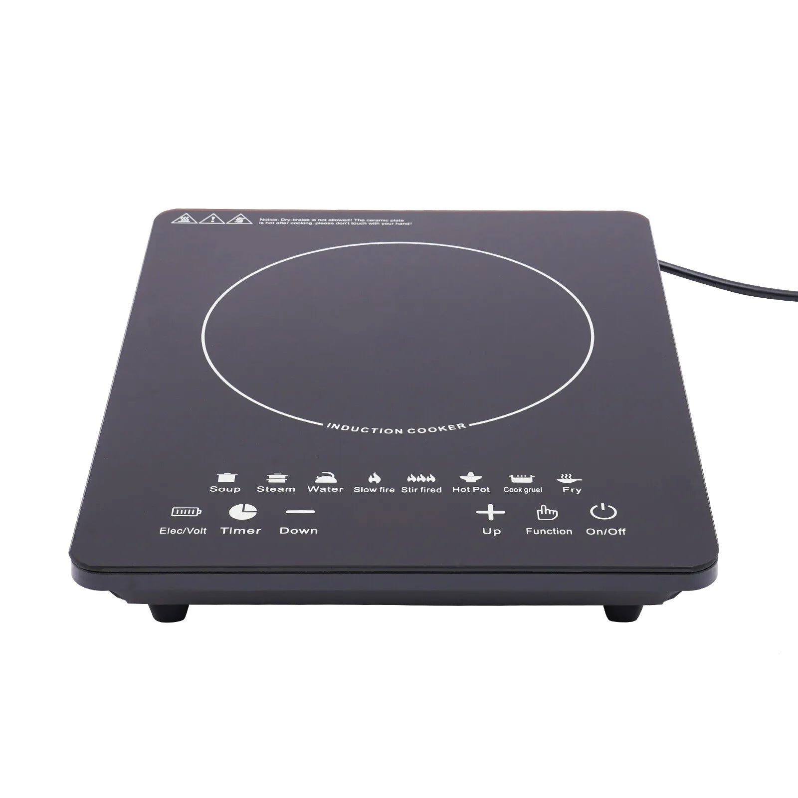 110V 750W Electric Induction Cooktop 8 Power Levels Touch Control Burner 180min Timer Portable Stove for Home RV