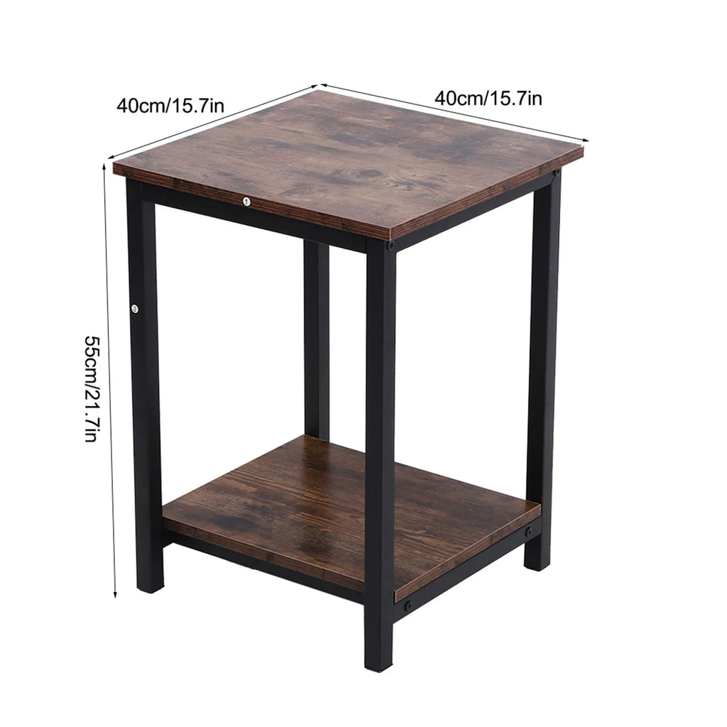 Household Supplies Simple Double Layer Storage Cabinet Side Industrial Coffee End Table for Living Room Bedroom Living Room Desk