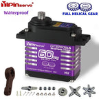 Waterproof IP66 Servo 35kg/40kg/55kg/60kg/70kg All Steel Helical Gears Digital Servo For RC 1/8 1/10 Rc Toy Car Accessories