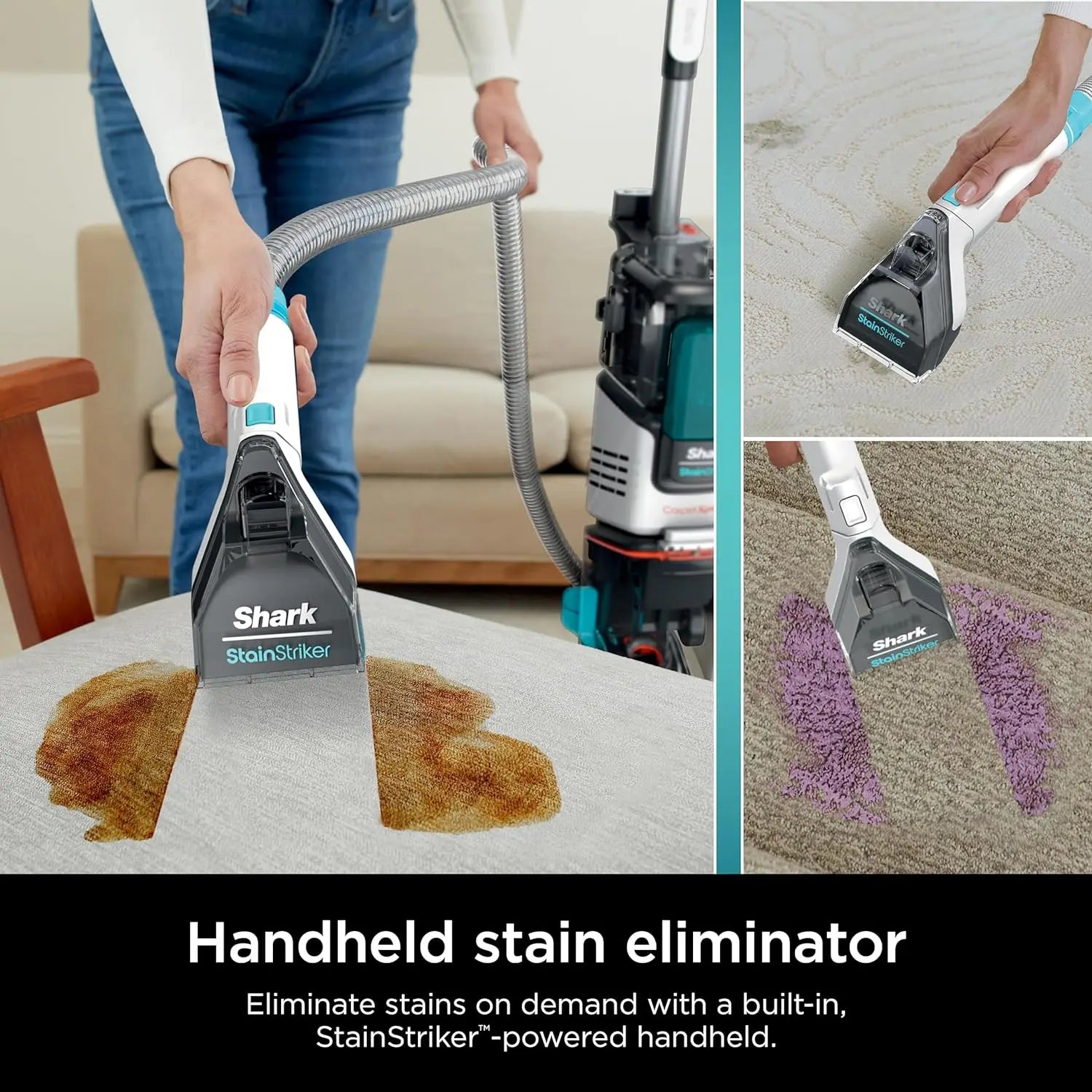 Shark EX201 CarpetXpert Upright Carpet, Area Rug & Upholstery Cleaner with StainStriker, Built-in Spot & Stain Cleaner, Perfect